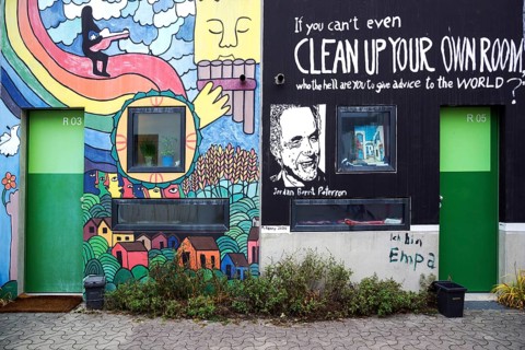 Wall painting in the former Olympic Village