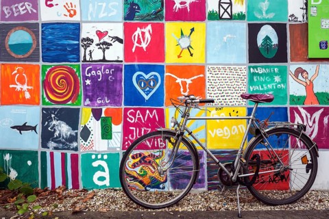 Wall painting in the former Olympic Village