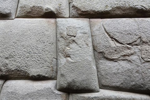Stone Inca masonry in the wall of the archbishop residence