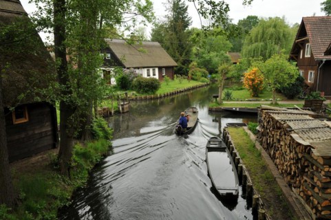 Spreewald barge in the Spreewald near Lehde
