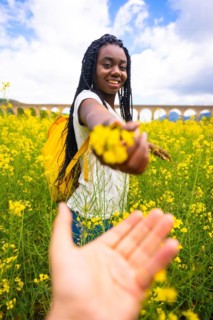 Offering a flower
