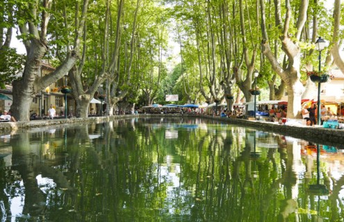 Market at the fire water pond of Curcuron