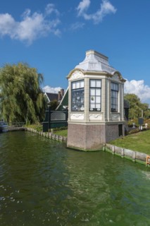 Pavilion on the river Zaan at the Zaanse Schans open-air museum