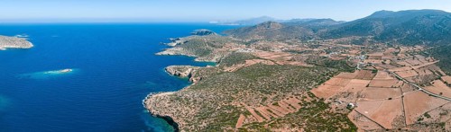 Aerial view of the coast of Amorgos Island