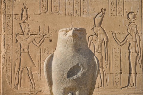 Statue of the god Horus in the form of a falcon