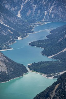 View from Thaneller of Plansee and eastern Lechtal Alps