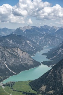 View from Thaneller of Plansee and eastern Lechtal Alps