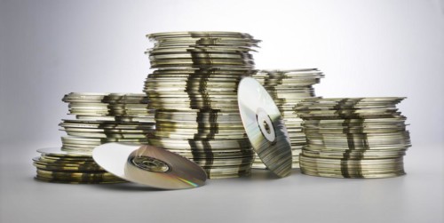 Discarded DVDs and CDs
