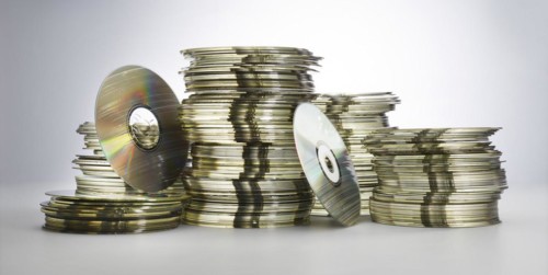 Discarded DVDs and CDs