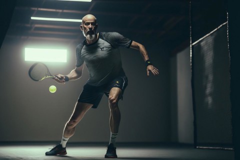 Man playing pickleball on the pickleball court