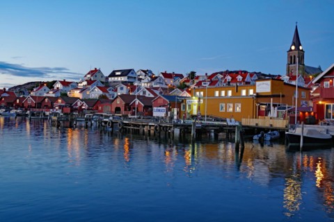 Small fishing village in the evening light