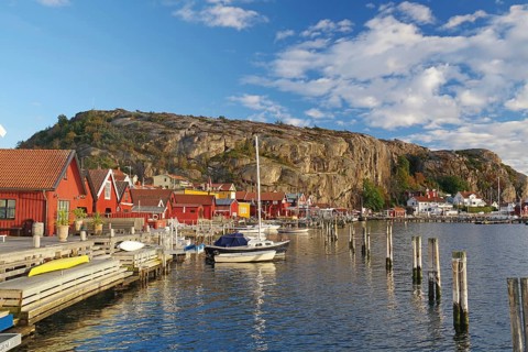 Small fishing village in the evening light