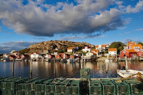Small fishing village in the evening light