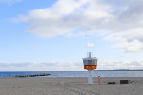 DLRG water rescue tower on the beach