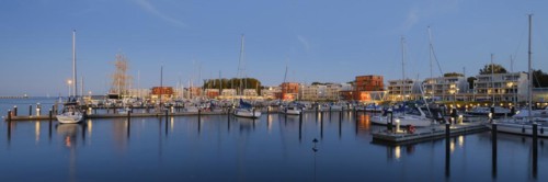 Harbour with sailing ship Passat at Priwall