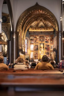 Worshippers in the church