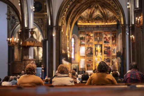 Worshippers in the church