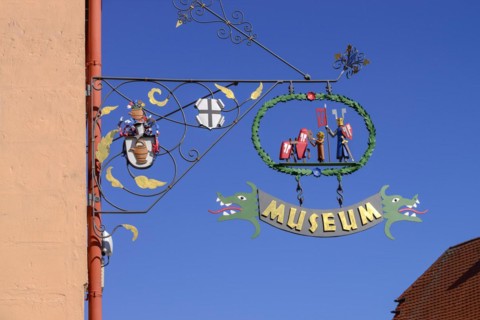 House sign Heimatmuesum at the Old Town Hall