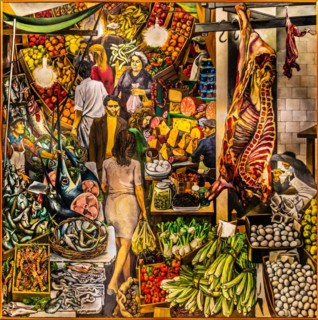 Painting the Vucciria by the painter Renato Guttuso