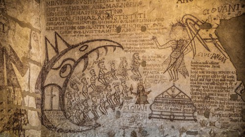 Cells with graffiti of the prisoners