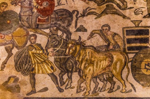 Booty being transported on ox carts