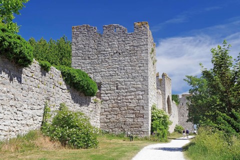 Medieval city walls and towers