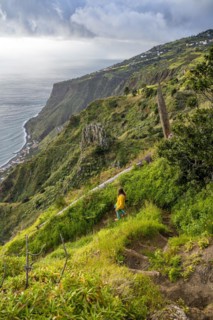 Hiker on footpath