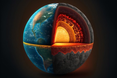 Layers of the planet earth and the core
