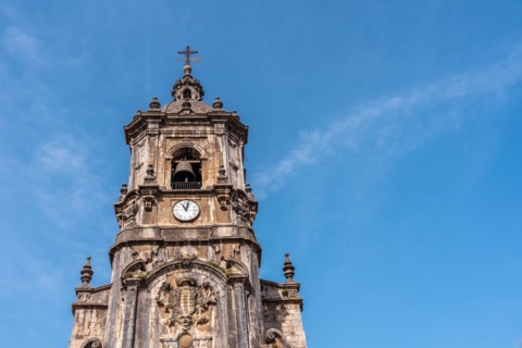Parish of San Martin in the goiko square next to the town hall in Andoain