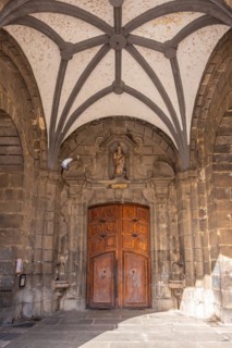 Arches inside the Parroquia de San Martin in the goiko square next to the town hall in Andoain