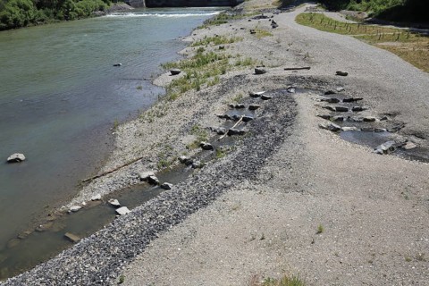 Fish ladder on the Iller in fine weather