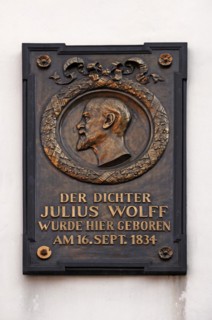 Memorial plaque by the poet Julius Wolff
