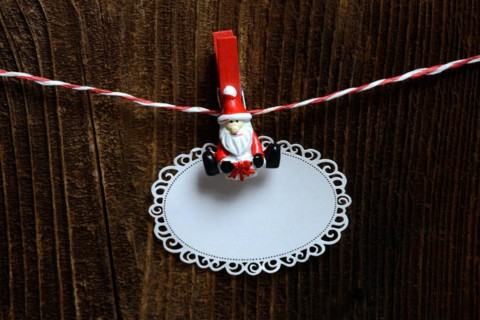 Christmas clip holds label