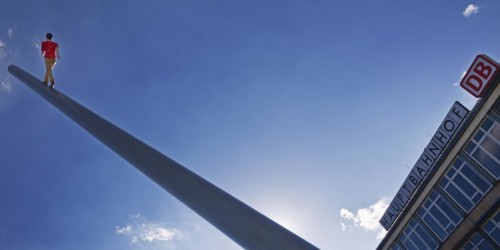 Man walking to the sky