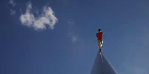 Man walking to the sky