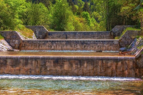 Waterfall in Jenbachparadies near Bad Feilnbach