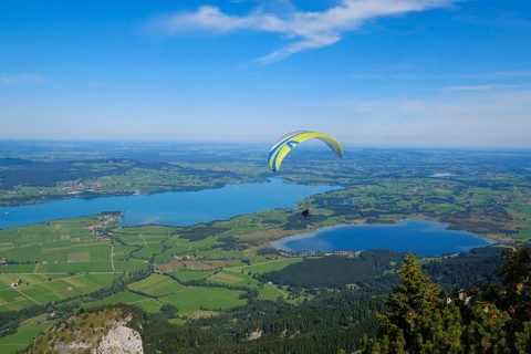 Paragliding over Bannwaldsee and Forggensee