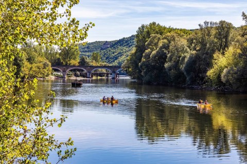 Canoes on the Dordogne at Beynac-et-Cazenac