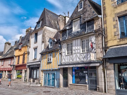 Old town with half-timbered house at Place Terre au Duc