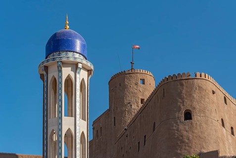 Minaret of Al Khor Mosque and Al-Mirani Fort