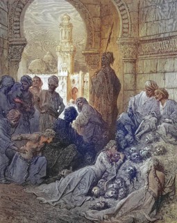 Cut off heads of prisoners by Sultan Bibar