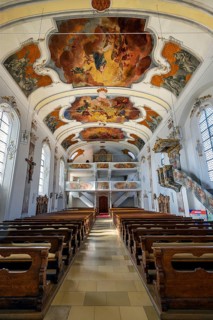 Organ gallery and ceiling frescoes