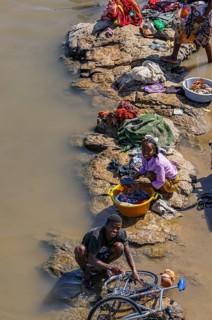 Local people washing their clothes on the Mandrare river
