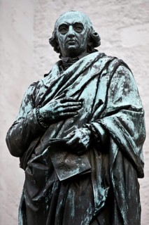 Monument to Johann Gottfried Herder in front of the City Church of St. Peter and Paul