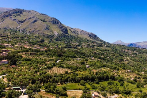Castelbuono in the Madonie mountains with historic old town