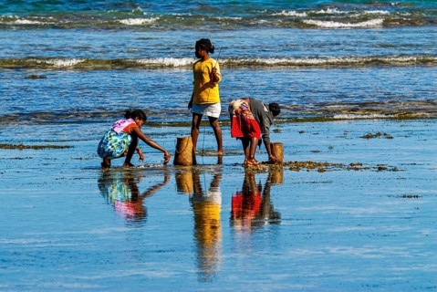 Locals fishing in the waters of the Island Ile Sainte Marie
