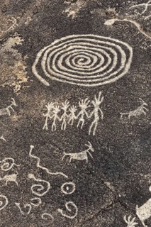 Petroglyphs created by the Hohokam Indians