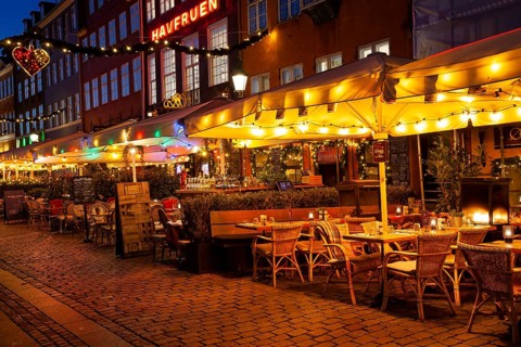 Restaurant in christmas time