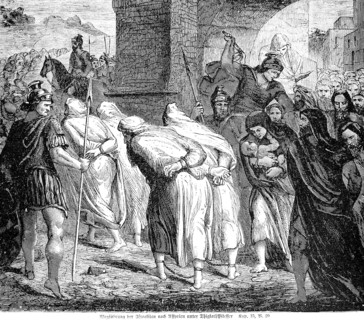 Leading the Israelites away to Assyria under ThiglathPlesser