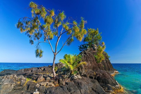 Little islet on the coastline of the Island Ile Sainte Marie